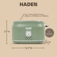 thumbnail image 4 of Haden Dorset 2 Slice Wide Slot Stainless Steel Toaster, Cedar Green/Chrome, 4 of 9