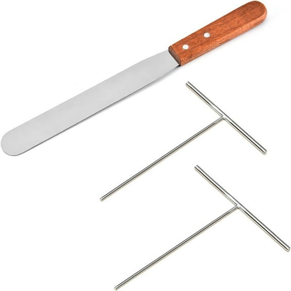 Crepe Spreader and Spatula Kit Stainless Steel Crepe Spreader Tool 5", 7" Spreaders and 12" Spatula 3 pcs