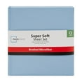 thumbnail image 3 of Mainstays Super Soft Brushed Microfiber Bed Sheet Set, Full, Placid Blue, 4 Piece, 3 of 12