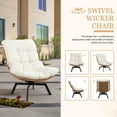 thumbnail image 7 of Walsunny Outdoor Wicker Swivel Chair,360°Oversized Patio Papasan Chair with Soft Thick Cushion and Sturdy Steel Frame,Modern Rattan Lounge Chair for Living Room,Nature Rattan/Beige Cushion, 7 of 7