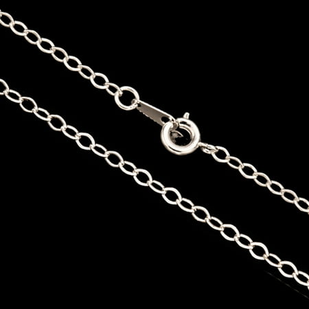 Flat Oval Cable Chain Necklace With Springring Clasp 20Inch Silver Plated Brass 3mm Chain Width 1pcs/pack (4-Chain Value Bundle), SAVE $3