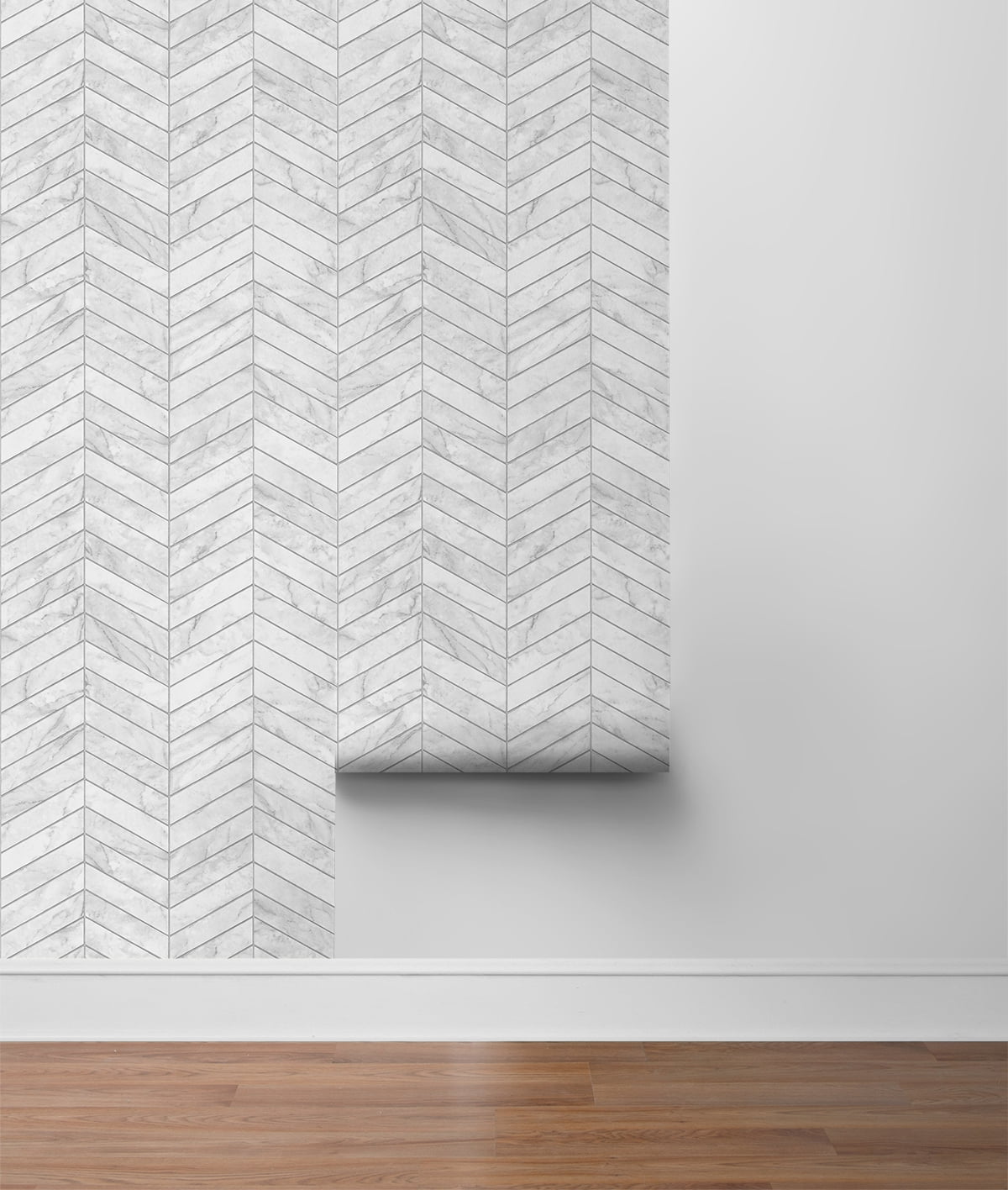 Lillian August Marbled Chevron Peel and Stick Wallpaper