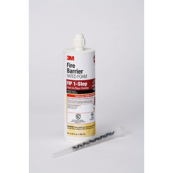 3M Fire Barrier Rated Foam, FIP 1-Step, 12.85 fl oz Cartridge, 6/case