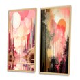 thumbnail image 3 of Designart "Pastel Gold Serenity Boho Landscape III" Modern Geometric Framed Wall Art Set Of 2 - Modern Pink Gallery Wall Frame Set For Home Decor, 3 of 6