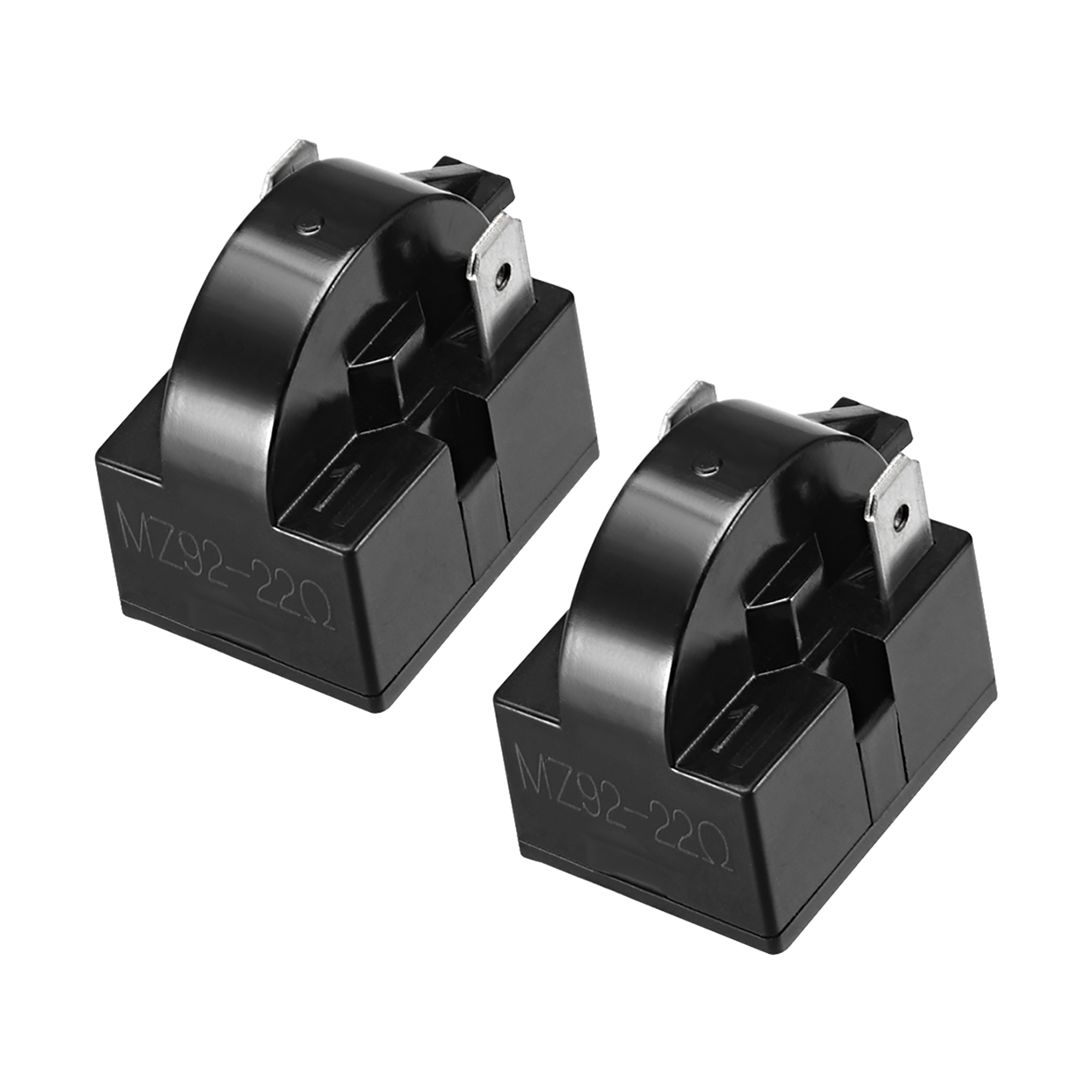 2Pcs 22 Ohm 2 Pin Refrigerator PTC Starter Relay Black