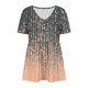 thumbnail image 3 of Tops de Ajuste Suelto para las Mujeres Imprimir Plisado Patchwork Cuello en V Manga Corta, Blusa de Moda para el Hogar Y Diario, 3 of 5