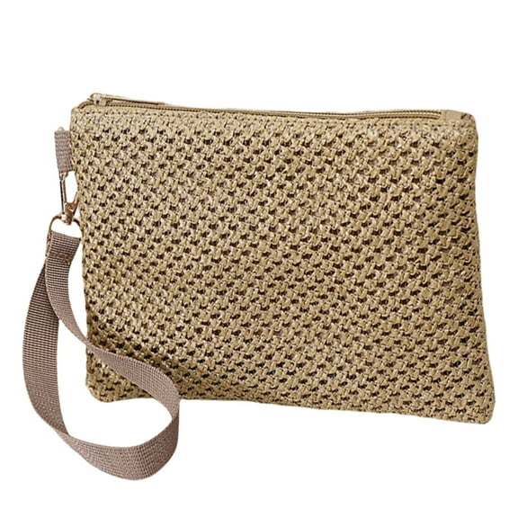 Necvior Bohemian Straw Woven Clutch Bag Casual Beach Wristlet Handbag Purse for Women