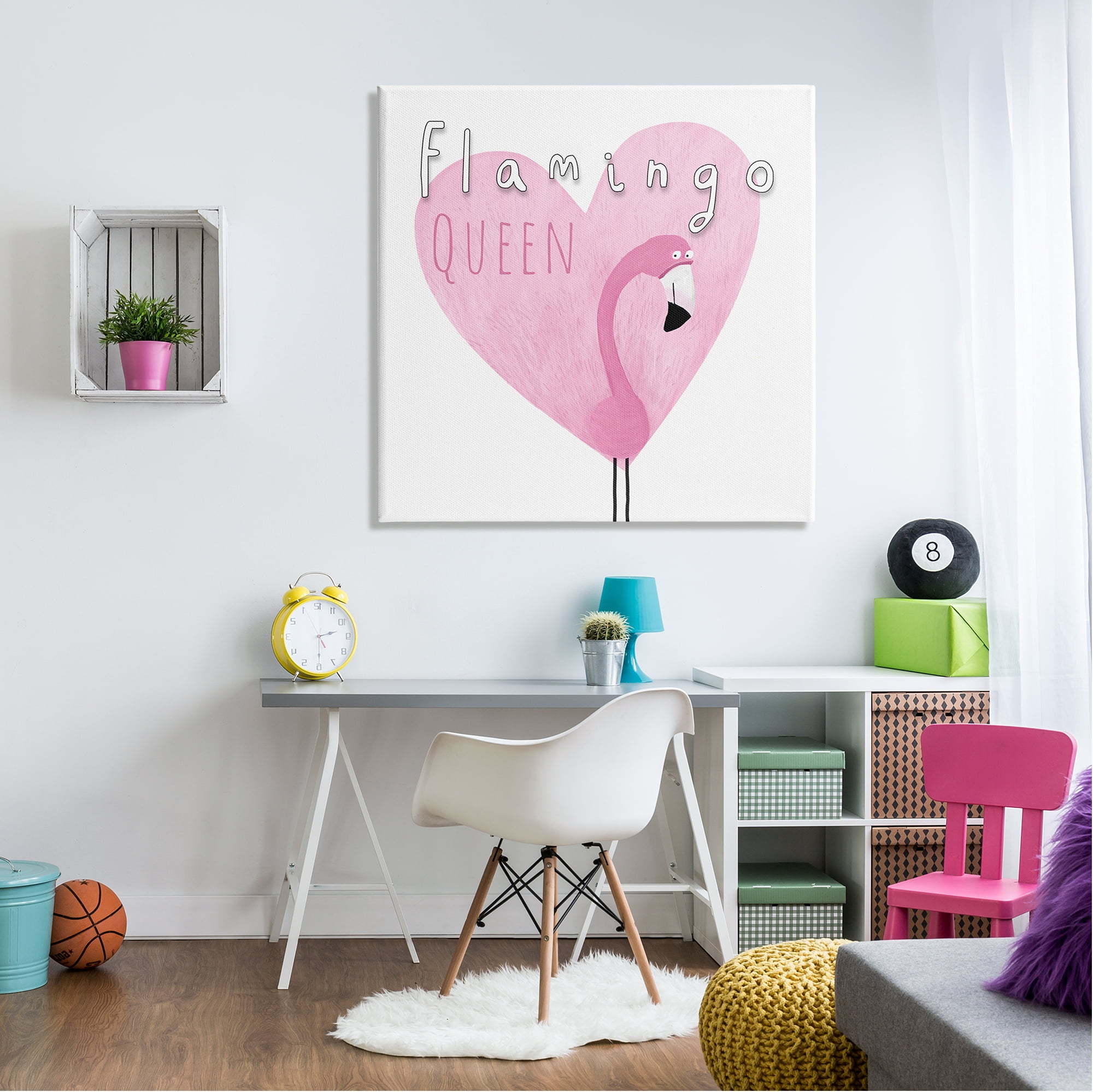 Stupell Industries Flamingo Queen Phrase Animals & Insects Painting Gallery Wrapped Canvas Print Wall Art, 36 x 36