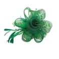 thumbnail image 1 of Guardurnaity Clip mezclado de plumas de malla de flores para mujer, tocado fácil de peinar y usar, diadema de plumas de flores Accesorio para el cabello verde, 1 of 6