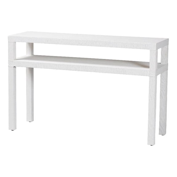 bali & pari Gale Natural Grasscloth Console Table Two-Tier Entryway Table