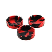 Clearance! Fdelink Mini Ashtray Silicone Rubber High Temperature Heat Resistant Round Design Ashtray Red