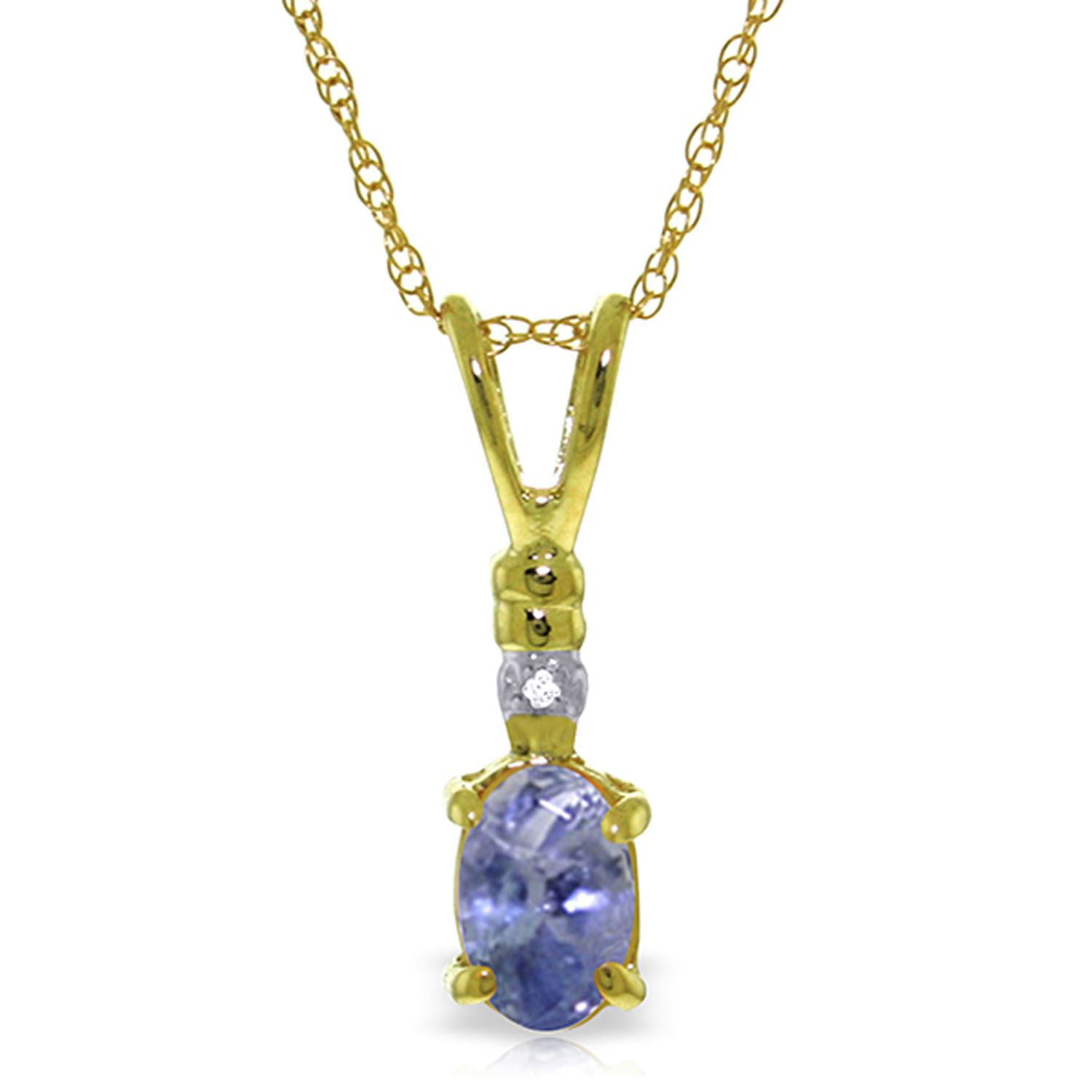 ALARRI 0.46 Carat 14K Solid Gold Daybreak Tanzanite Diamond Necklace with 20 Inch Chain Length