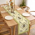 thumbnail image 4 of Rustic Bee Pastoral Flower Table Runner-72 Inch Long Green Border Table Runners Linen Burlap Tablerunner for Kitchen Dining Room Holiday Party, 4 of 9
