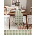 thumbnail image 6 of Sage Green Plaid Easter Burlap Cotton Table Runner 13x70 Inches Long, Spring Summer Floral Checkered Rustic Farmhouse Table Runners, Outdoor Dining Tablecloths Decor for Baby Shower/Party/Wedding, 6 of 6