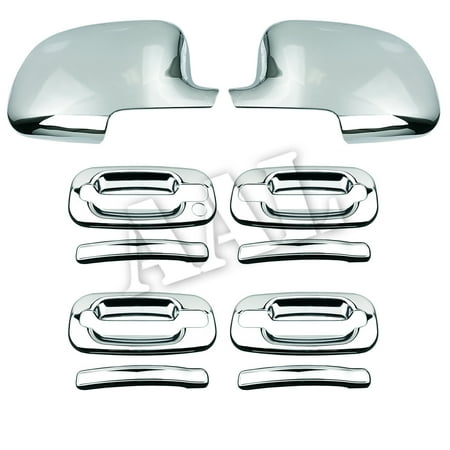 2002 Chevy Suburban - AAL Premium Chrome Cover Combo For CHEVY Chevrolet 2000 2001 2002 2003 2004 2005 2006 SUBURBAN 4 Doors HANDLE Without Passenger Side Keyhole+ 2PC MIRROR