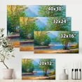 thumbnail image 4 of Designart ' Green Trees By The Bridge Over River ' Traditional Canvas Wall Art Print, 4 of 4