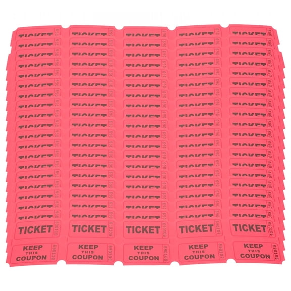 CCOCC 100 Pcs Raffle Tickets Tag Labels Raffle Ticket Paper Tickets Red Tickets Concert Tickets