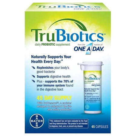 TRUBIOTICS ™ Daily Supplément probiotique Capsules 45 ct Boîte