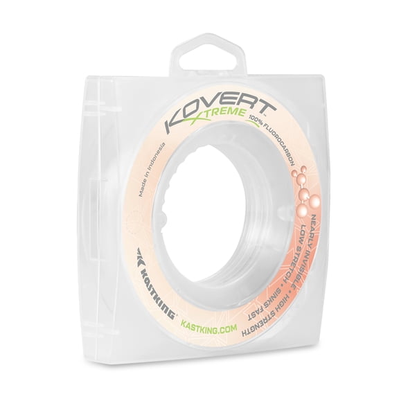 KastKing 100% Fluorocarbon Fishing line, Fishing Leader, Fast Sinking, Shock Resistant,50YD Spools Available- Kovert Xtreme