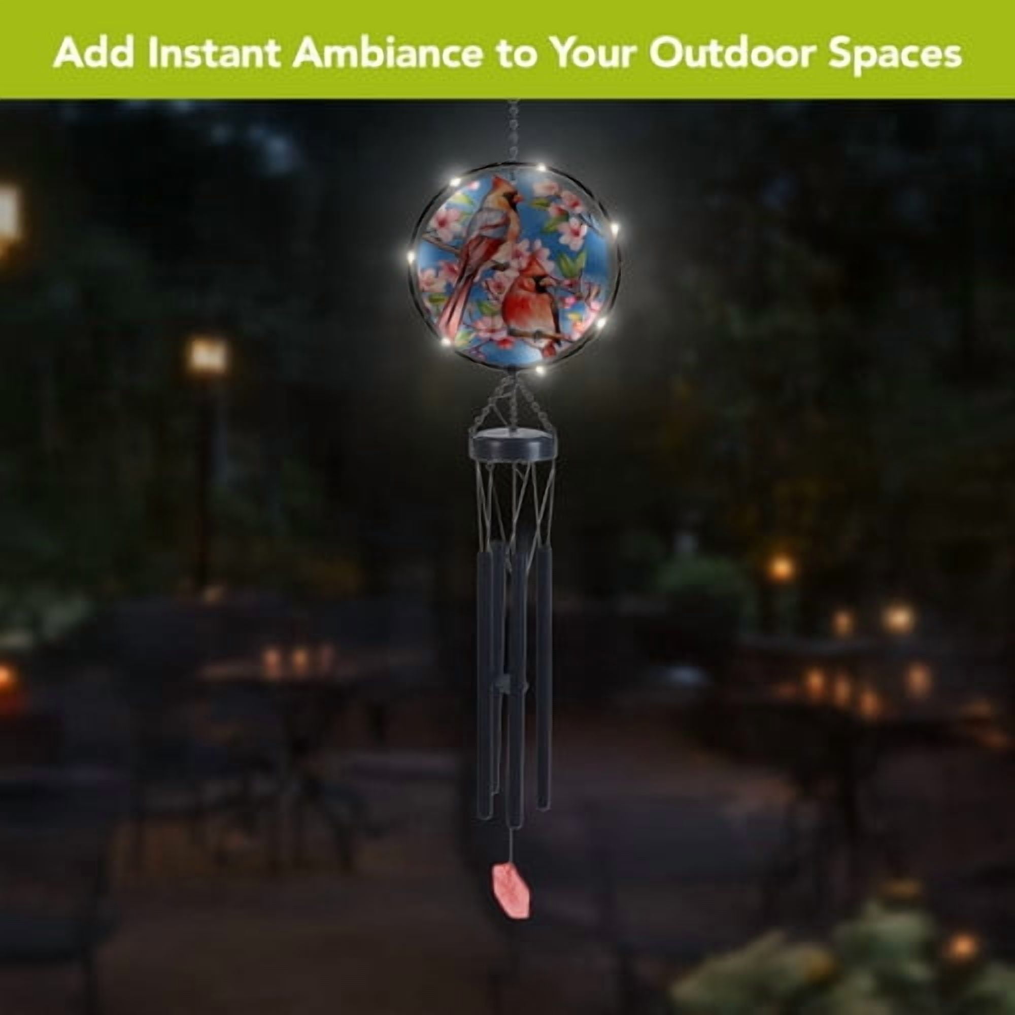 Briarwood Lane Cherry Blossom Cardinal Illuminated Wind Chime