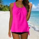 thumbnail image 4 of Blusas de Mujer Vestido Casual sin Mangas Monocolor Bikini Traje de Baño Empuje-Arriba Acolchado Traje de Baño Conjunto de Blusa con Estampado Floral para la Playa de Verano, 4 of 8