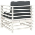 thumbnail image 6 of vidaXL Patio Chairs with Cushions 2 pcs White Solid Wood Pine, 6 of 10