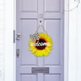 thumbnail image 3 of Sunflower Summer Welcome Door Hanger Sign for Front Door Decoration, 12Inch Spring Sunflower Welcome Wood Wreaths Door Hanging Farmhouse Porch Wall Decor Indoor Outdoor, 3 of 7