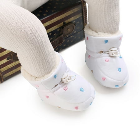 

Newborn Baby Winter Snow Boots Infants Non-Slip Warm Fleece Shoes Booties First Walkers 0-18M
