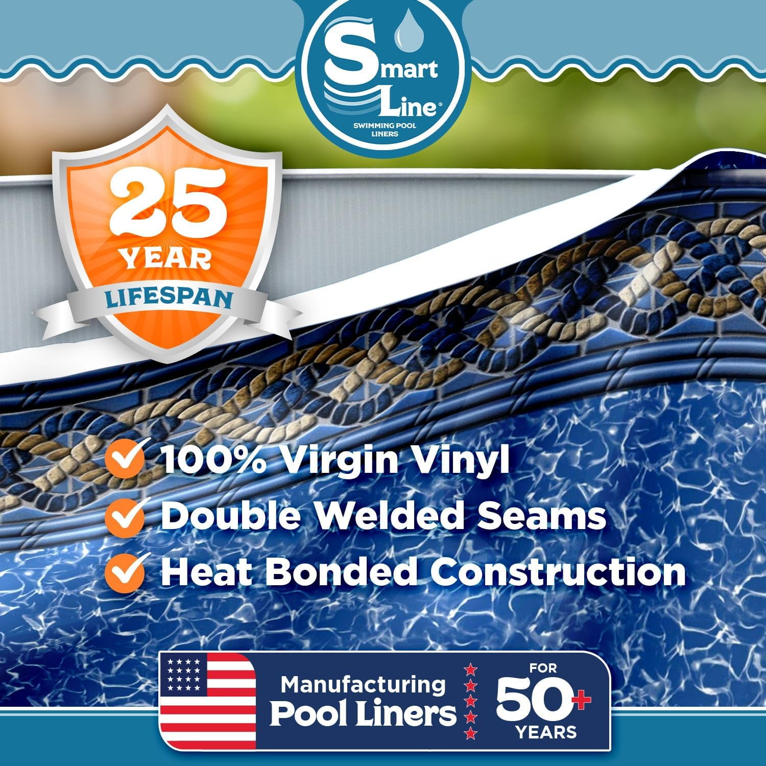 SmartLine Rectangular Beaded Liner for Fanta-Sea Pool - Thumbnail 2