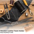 thumbnail image 2 of Leather Craft Tool Holder: 98 Holes Wood Leathercraft Tool Rack Punch Tool Stand, 2 of 5