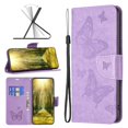 thumbnail image 1 of Compatible for iPhone 14 Wallet Case 2022, Allytech Embossed Butterfly PU Leather Anti-Scratch Kickstand Case with Hand Strap for iPhone 14 6.1" 5G, Violet, 1 of 5