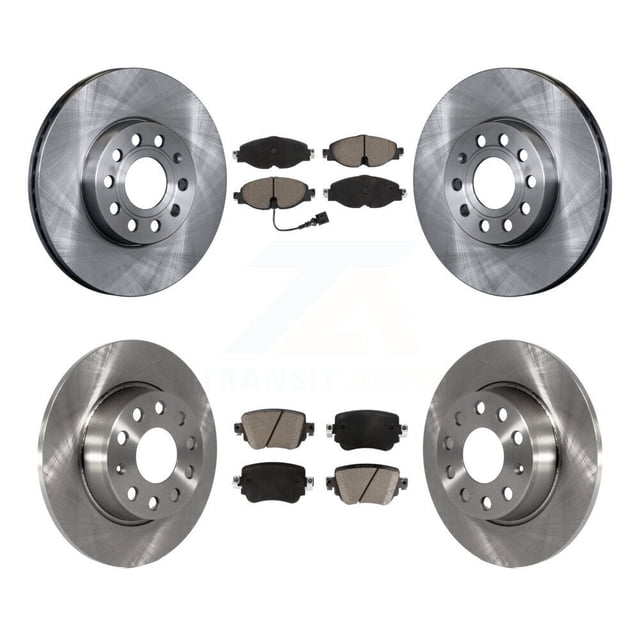 CMX Front Rear Disc Brake Rotors and Ceramic Pads Kit for Car Volkswagen Golf SportWagen K8C-100879