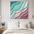 thumbnail image 4 of Green Ombre Wall Art Painting on Canvas, Modern Geometric Abstract Dark Red Cream Canvas Art Home Prints Wall Art Framed Modern Artwork for Living Room Bedroom Wall Decor 16x16in, 4 of 9