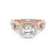 thumbnail image 3 of IGI Certified 4 Carat Cushion Shape Lab Grown Diamond Engagement Ring | 14K Rose Gold | Prestigia Criss Cross Halo Diamond Ring | FG-VS1-VS2 Quality Friendly Diamonds, 3 of 6