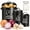 Black, variant on odorsTT 3-Piece Metal Vegetable Storage Container Set with Lids - Breathable Potato, Onion, and Garlic Holder Bin with Ventilation Holes for Kitchen Pantry Organization - Black
