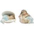 thumbnail image 4 of Ebros Mergirls with Blue Tail Mermaid Babies in Conch Shells Small Mini Set of 2, 4 of 5