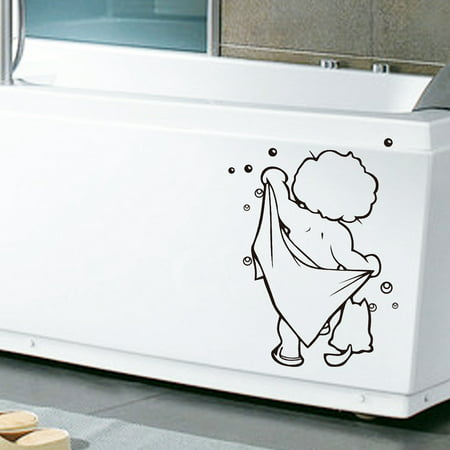 Bathroom Cute Kids Shower Art Stickers For Tiles Glasses Wall Decal Home