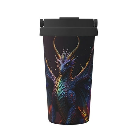 

Junzan Rainbow Wings Majestic Dragon for Stainless Steel Vacuum Insulated Tumbler - Reusable Insulated Cold Brew Iced Coffee Cup Thermos -Gifts for Women Men Him Her