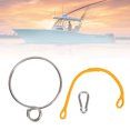 thumbnail image 1 of Stainless Steel Retrieval Ring, Wear Resistant Rugged Boat Retrieval Ring with 1.8FT Rope for Yacht, 1 of 7