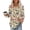 Tops-445Multicolor, variant on Xdegoge Blouses for Women Crewneck Three Quarter Sleeve Casual Dressy Workwear Flowy Fit Floral Print Pleated Front Soft Lightweight Spring Summer Tops