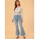 thumbnail image 3 of Allegra K Jeans de mezclilla de pierna ancha con bolsillo oblicuo de cintura alta para mujer Azul M, 3 of 6