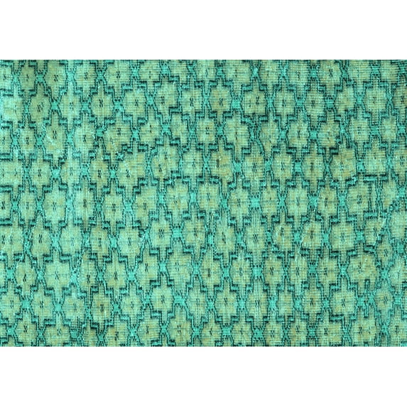Ahgly Company Machine Washable Indoor Rectangle Persian Turquoise Blue Traditional Area Rugs, 2' x 5'