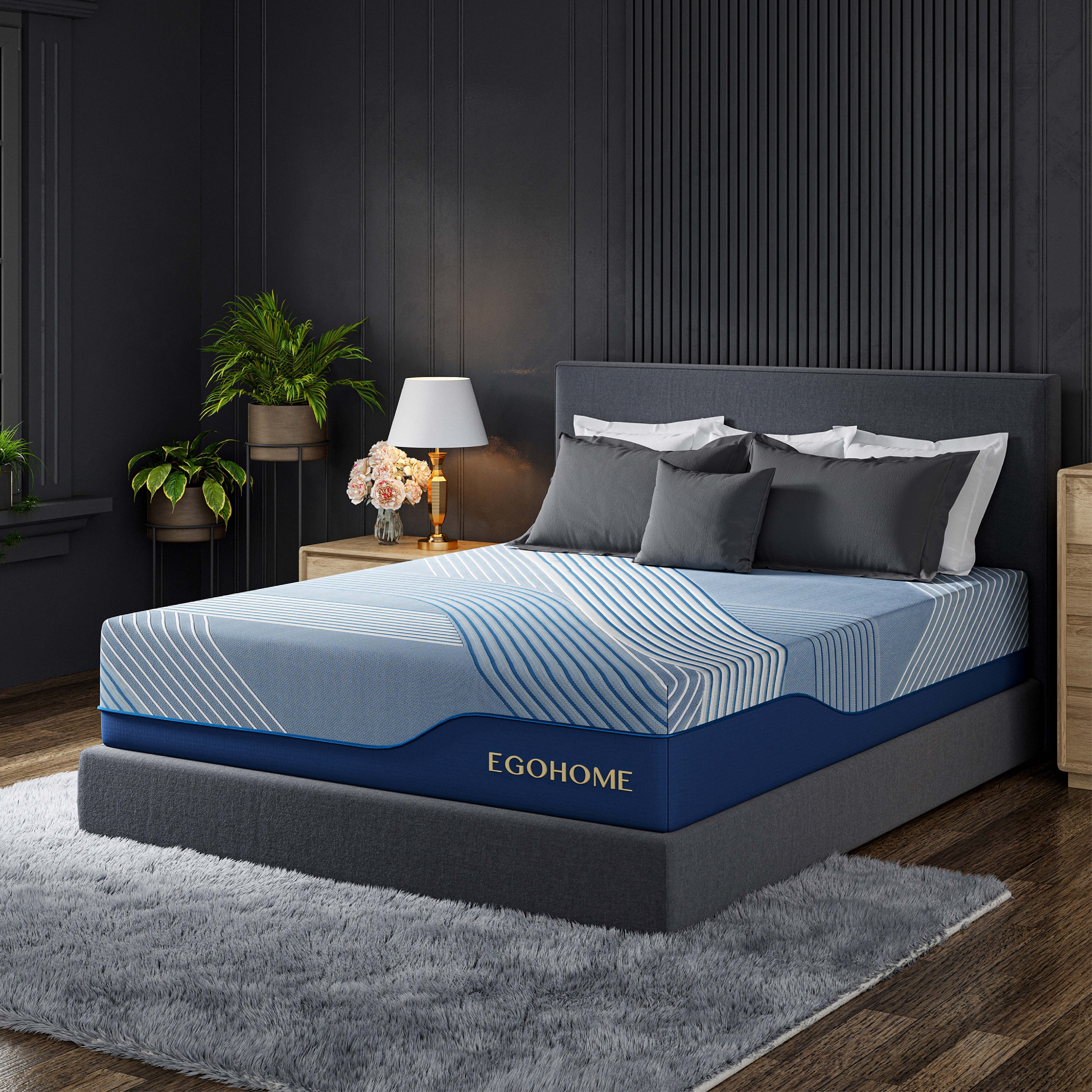 EGOHOME Ego Elysian 14 inch Hybrid Mattress, Full Size Memory Foam Mattress, Pocket Spring