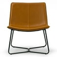 thumbnail image 5 of Anwar Light Brown Faux Leather Wide Seating Accent Chair with Metal Legs, 5 of 5