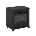 thumbnail image 3 of Furinno Jensen Electric Fireplace End Table with Wheels, Americano, 3 of 9