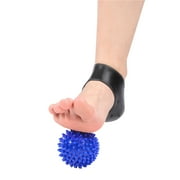 Foot Heel Cushions with Foot Massage Ball, Reusable Elastic Soft Foot Heel Care Protector Cushions, Pain Relief for Ball of Foot Sport Injury, Black Comfort Heel Sleeves Support Brace Pads