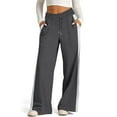 thumbnail image 2 of Women's High Waist Elastic Waistband Sweatpants Relaxed Fit Flare Leg Lounge Pants for Casual Comfort, 2 of 7