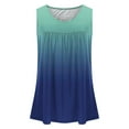 thumbnail image 4 of Summer Saving Wycnly Tank Top for Women Gradient Round Neck Sleeveless T Shirts Loose Flowy Pleated Swing Vest Tunic Blouse Dark Blue L Up to 65% off, 4 of 6