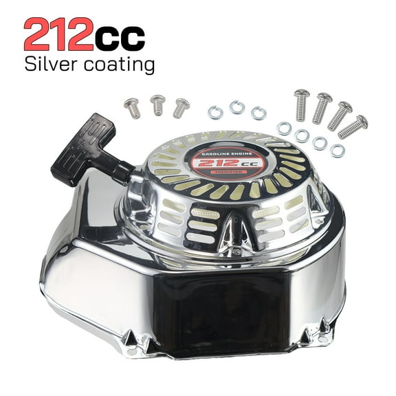 JRL 212 Pull Start Recoil Fan Cover Shroud Assembly Kit For Predator 212 Coleman BT200x/CT200u 212cc Mini Bikes & Honda GX120/GX160/GX200 Engines(Silver)