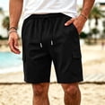 thumbnail image 3 of Mens Cargo Shorts Multi-Pockets Elastic Drawsrting Waist Outdoor Hiking Fihsing Short Pants Dad Gifts, 3 of 8